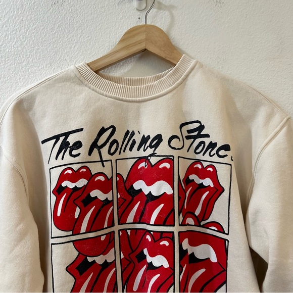 Zara X Rolling Stones Girls Graphic Print Lips Long Sleeve Band Sweatshirt 13-14 - Picture 3 of 9